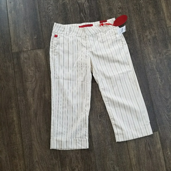 Fire Jeans Lanette Crop Striped Pants - Picture 1 of 8